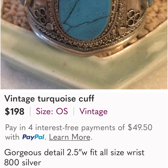 Vintage turquoise cuff - Picture 5 of 6